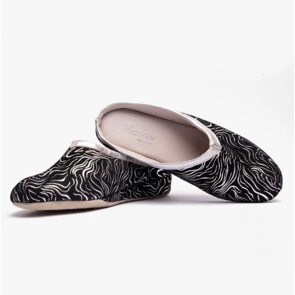 Chaleur GEONNA Womens Mule Slippers Black/Silver