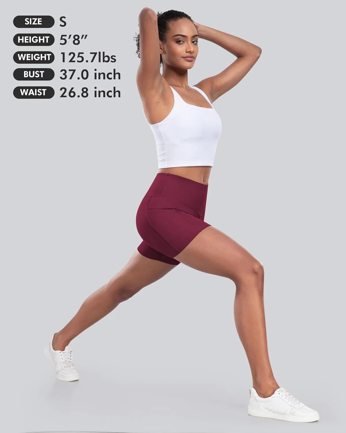 CHRLEISURE Womens Biker Yoga Shorts with Pockets: High Waisted Tummy Control Spandex Workout Athletic Gym Shorts 4 Packs