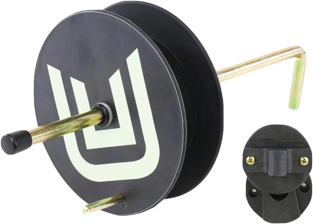 CLAM Outdoors CLAMLock Rattle Reel – Loud Bite Alerts, Glow-in-the-Dark Indicator, Easy Hub Mount for Ice Fishing Shelters
