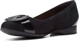 Clarks Un Blush Cove Black Suede Combination 6.5 B (M)