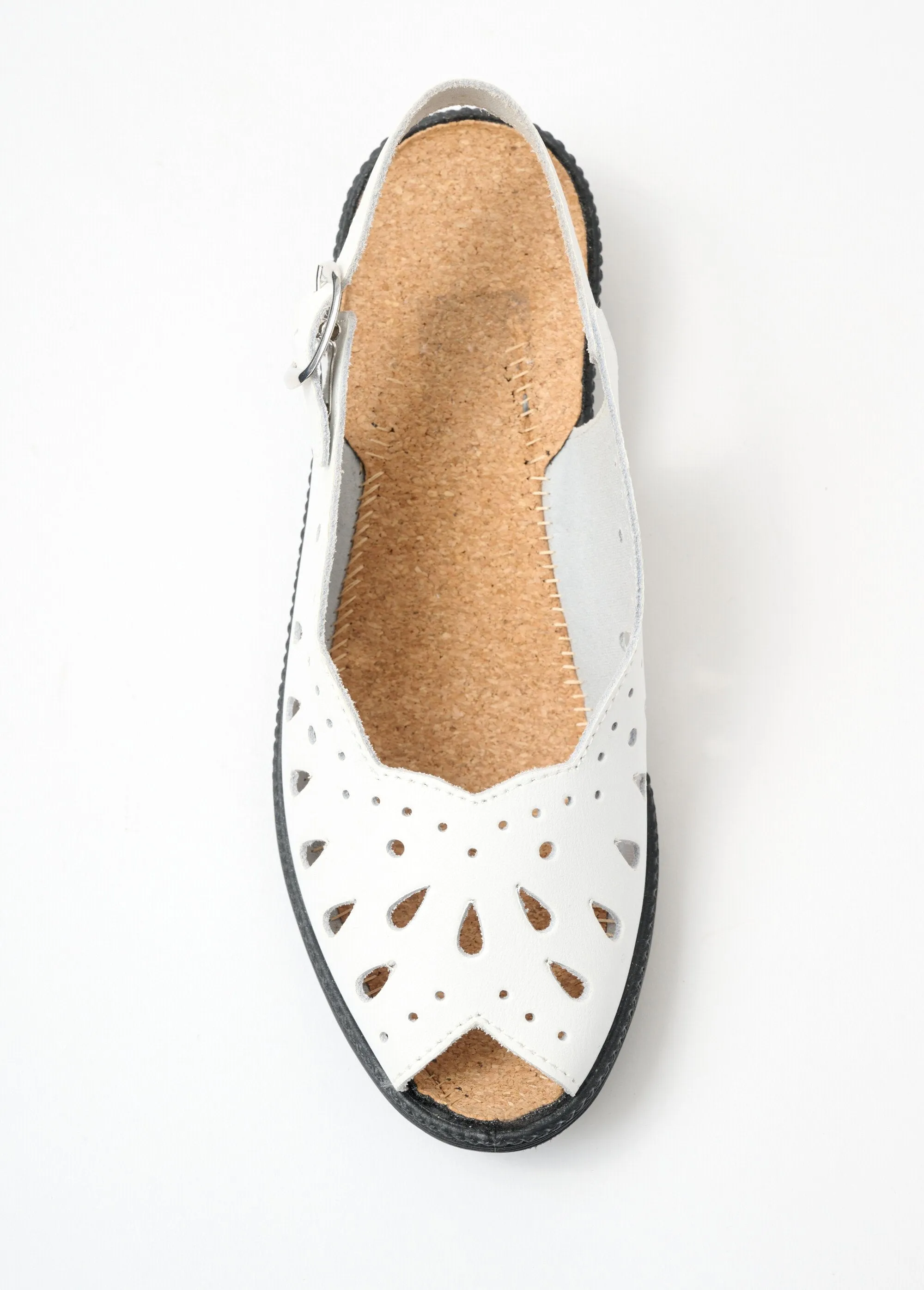 Comfort wide leather wedge sandals