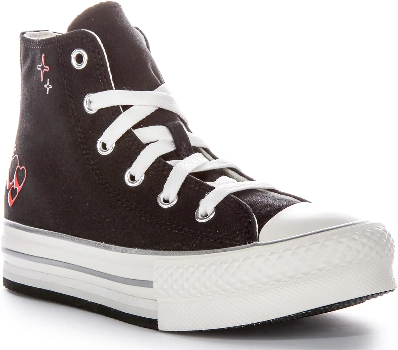 Converse A09121C Undefined's Ct As Eva Lift Platform Y2K Trainers (Black Red, US 5.5)