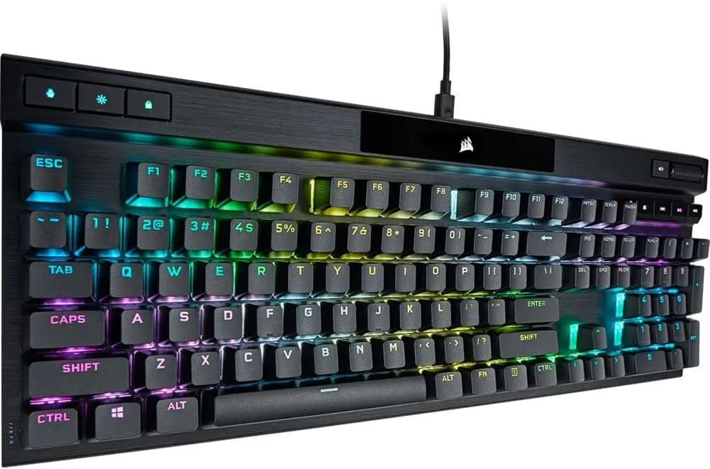 Corsair K70 PRO RGB Optical-Mechanical Gaming Keyboard - OPX Linear Switches, PBT Double-Shot Keycaps, 8,000Hz Hyper-Polling, Magnetic Soft-Touch Palm Rest - NA Layout, QWERTY - Black