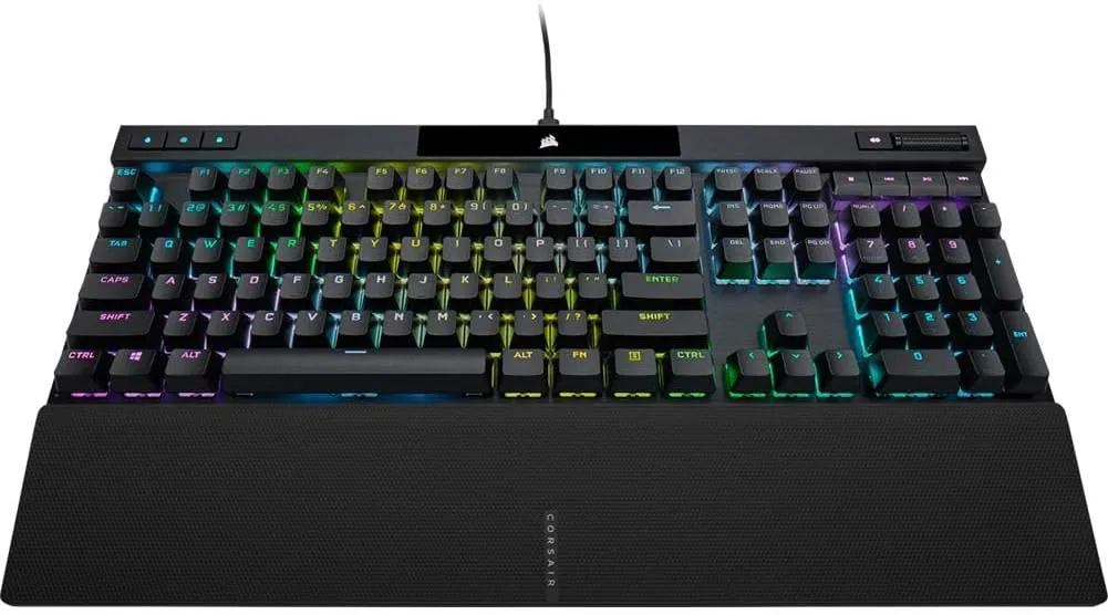 Corsair K70 PRO RGB Optical-Mechanical Gaming Keyboard - OPX Linear Switches, PBT Double-Shot Keycaps, 8,000Hz Hyper-Polling, Magnetic Soft-Touch Palm Rest - NA Layout, QWERTY - Black