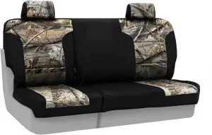 Coverking Rear 60/40 Bench Custom Fit Seat Cover for Select GMC Envoy Models - Neosupreme (Realtree AP Camo with Black Sides)