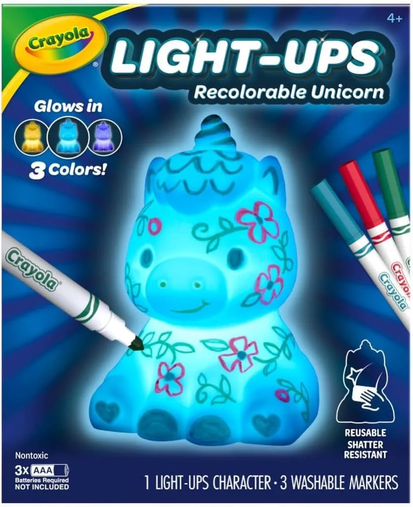 Crayola Light Ups - Unicorn, Reusable Holiday Craft, Glow In The Dark, Unicorn Gift for Kids, Decoration Craft, Toys & Gifts for Kids