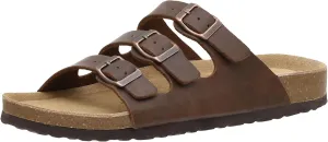 CUSHIONAIRE Men's Lela-M Cork Footbed Sandal with  Comfort