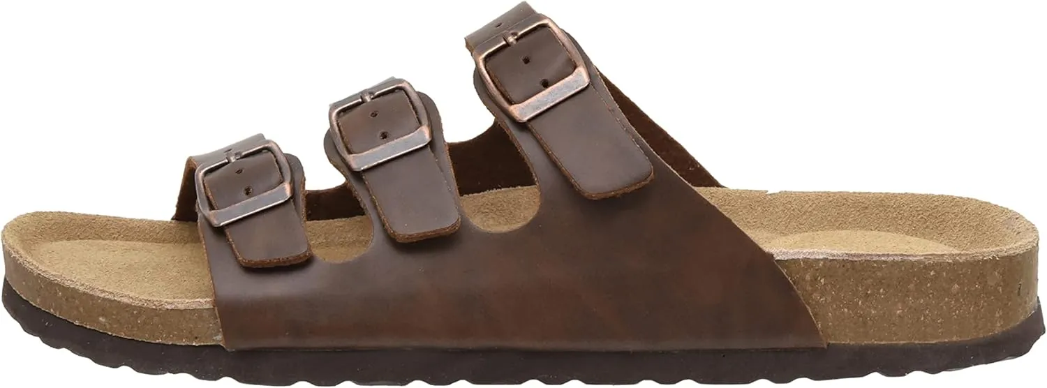 CUSHIONAIRE Men's Lela-M Cork Footbed Sandal with  Comfort