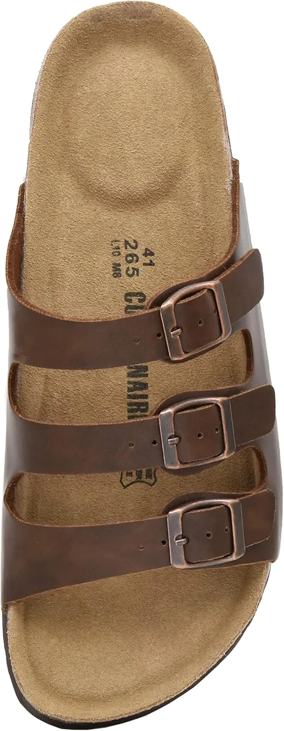 CUSHIONAIRE Men's Lela-M Cork Footbed Sandal with  Comfort