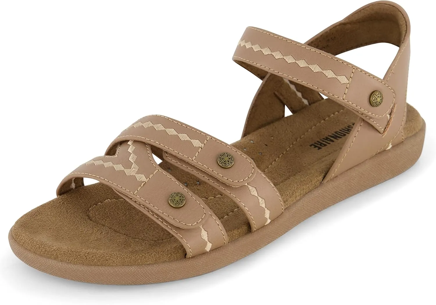 CUSHIONAIRE Women's Bartel Comfort Footbed Sandal with  Comfort