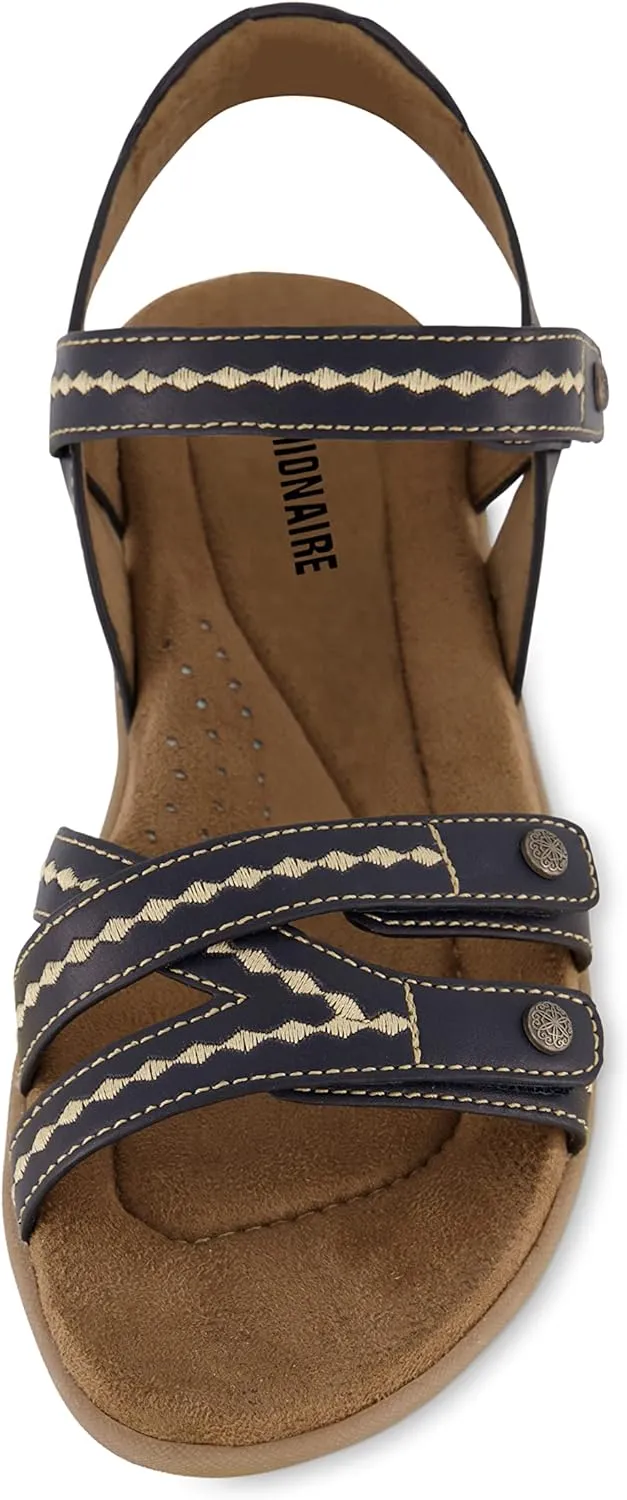 CUSHIONAIRE Women's Bartel Comfort Footbed Sandal with  Comfort