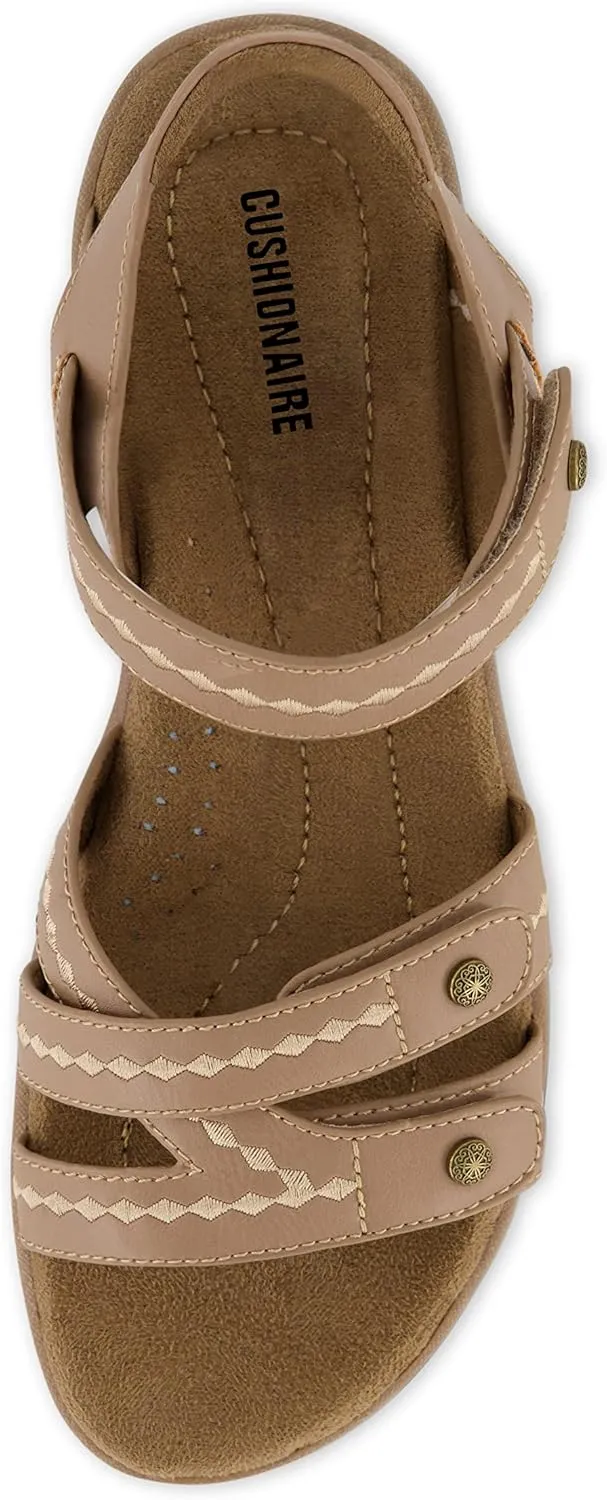 CUSHIONAIRE Women's Bartel Comfort Footbed Sandal with  Comfort