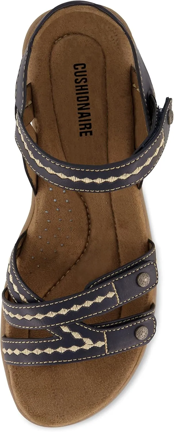 CUSHIONAIRE Women's Bartel Comfort Footbed Sandal with  Comfort
