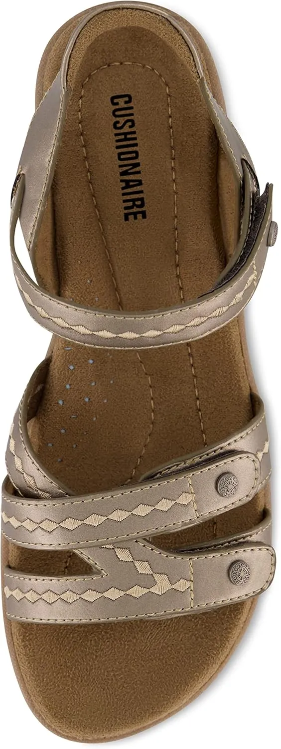 CUSHIONAIRE Women's Bartel Comfort Footbed Sandal with  Comfort
