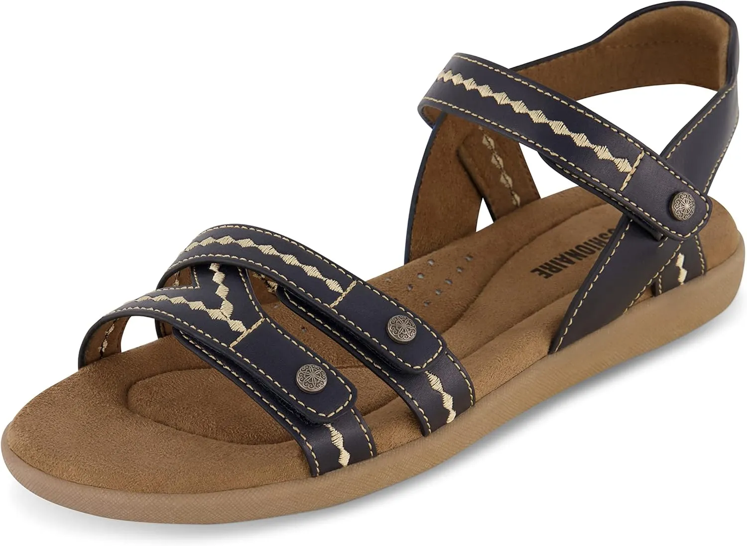 CUSHIONAIRE Women's Bartel Comfort Footbed Sandal with  Comfort