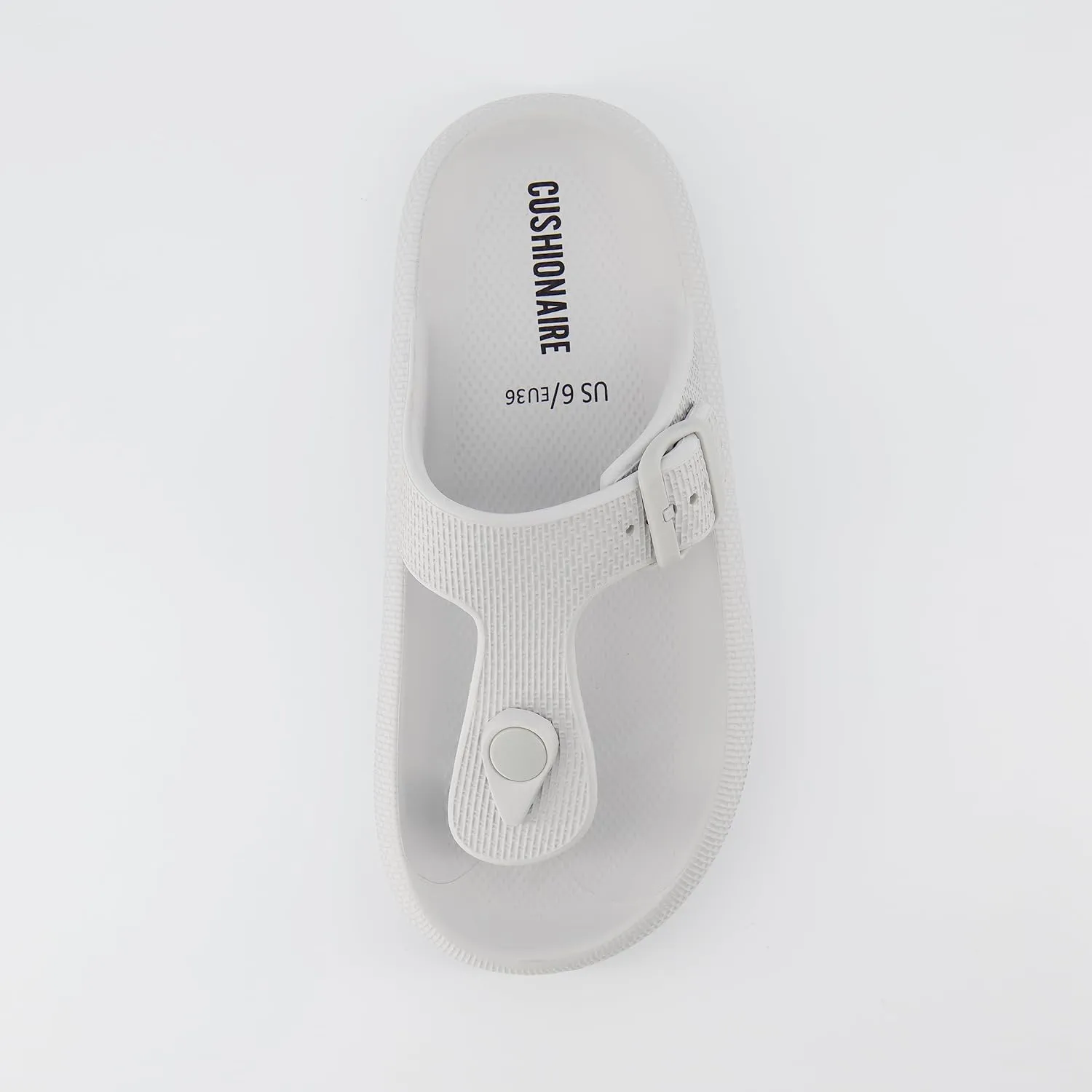 CUSHIONAIRE Women's Flo thong recovery cloud pool slide sandal with  Comfort
