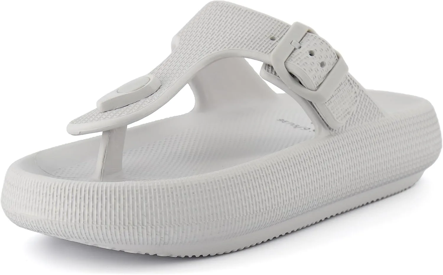 CUSHIONAIRE Women's Flo thong recovery cloud pool slide sandal with  Comfort