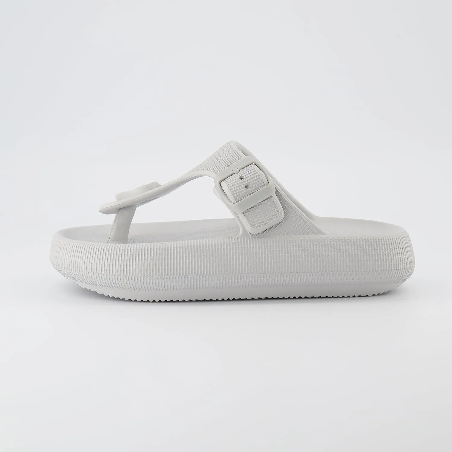 CUSHIONAIRE Women's Flo thong recovery cloud pool slide sandal with  Comfort
