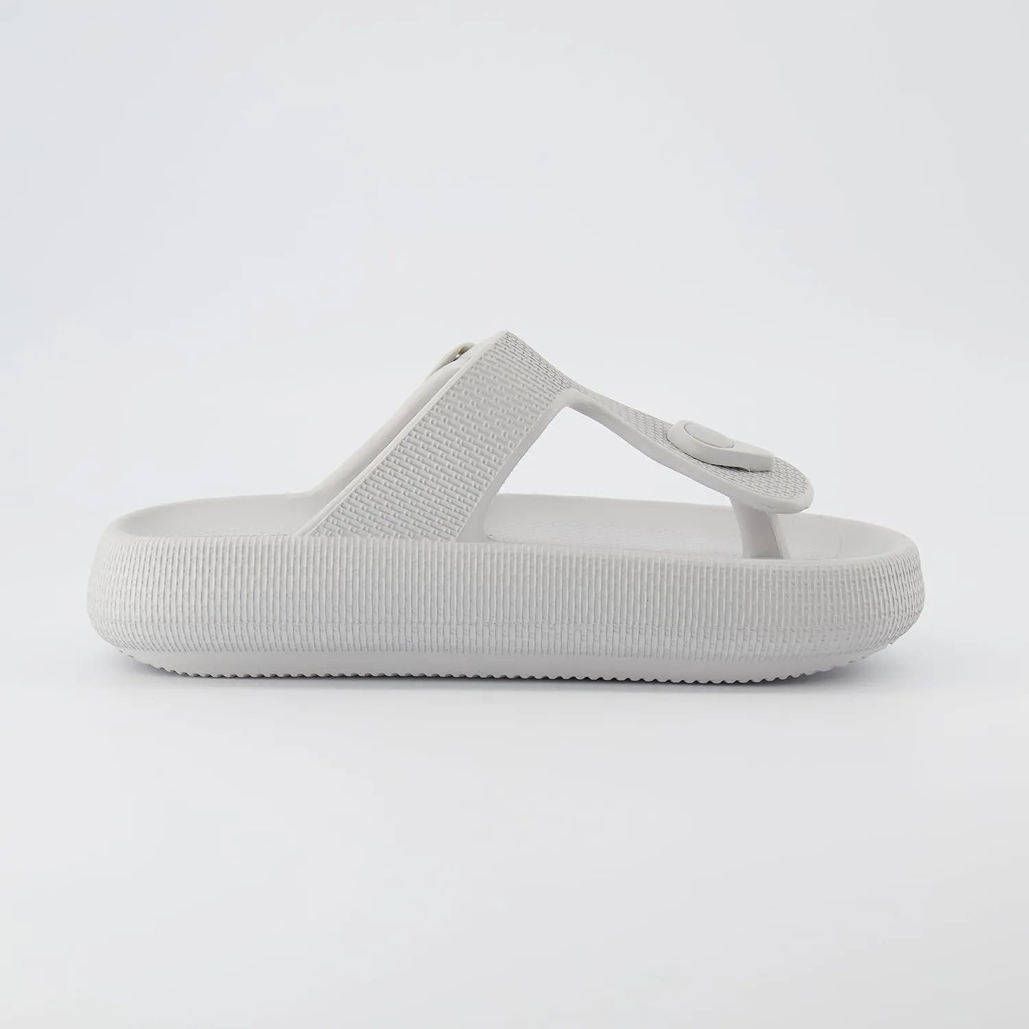 CUSHIONAIRE Women's Flo thong recovery cloud pool slide sandal with  Comfort