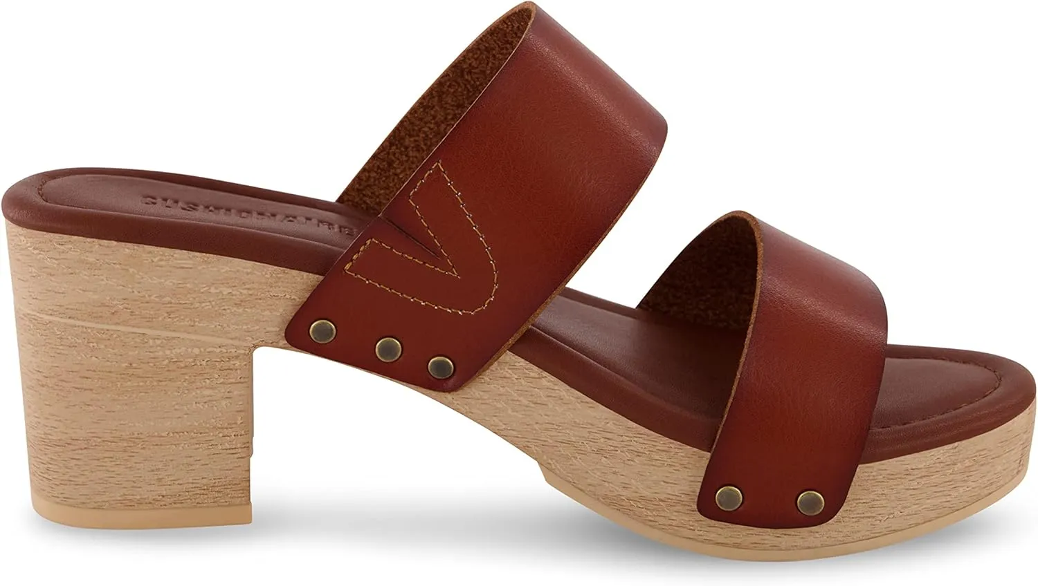 CUSHIONAIRE Women's Sky Faux Wood Sandal  Comfort Foam & LiteSole Technology
