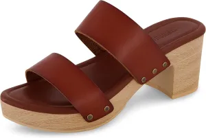 CUSHIONAIRE Women's Sky Faux Wood Sandal  Comfort Foam & LiteSole Technology