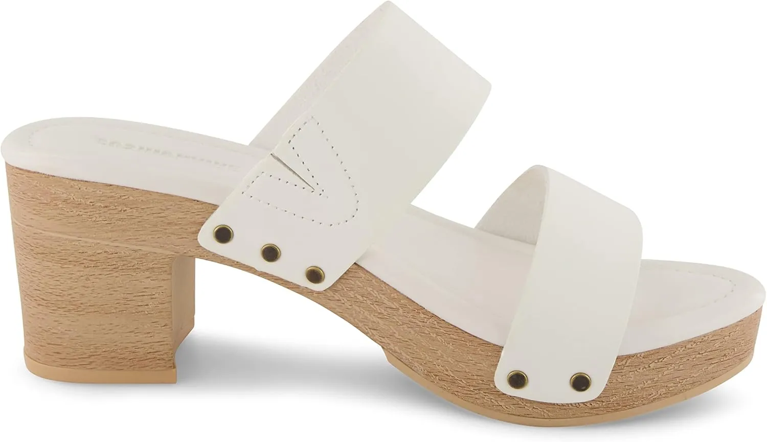 CUSHIONAIRE Women's Sky Faux Wood Sandal  Comfort Foam & LiteSole Technology