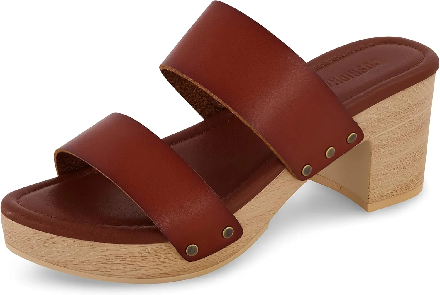CUSHIONAIRE Women's Sky Faux Wood Sandal  Comfort Foam & LiteSole Technology