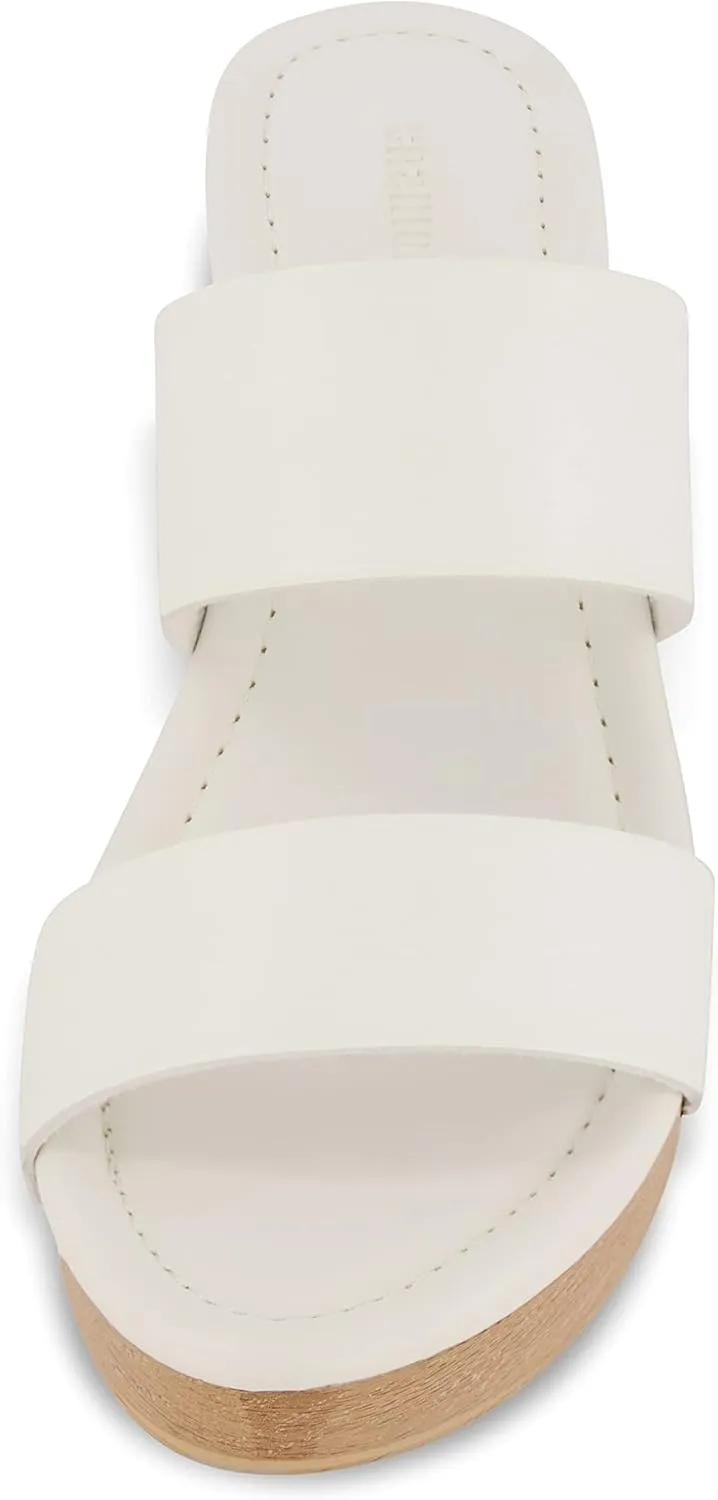 CUSHIONAIRE Women's Sky Faux Wood Sandal  Comfort Foam & LiteSole Technology