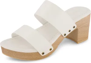 CUSHIONAIRE Women's Sky Faux Wood Sandal  Comfort Foam & LiteSole Technology