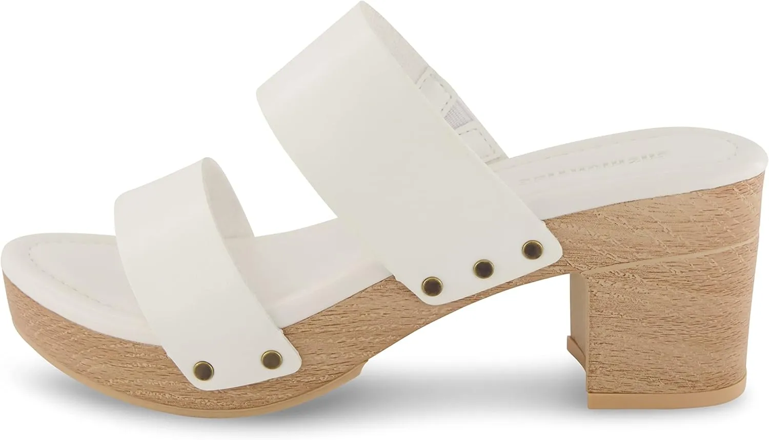 CUSHIONAIRE Women's Sky Faux Wood Sandal  Comfort Foam & LiteSole Technology