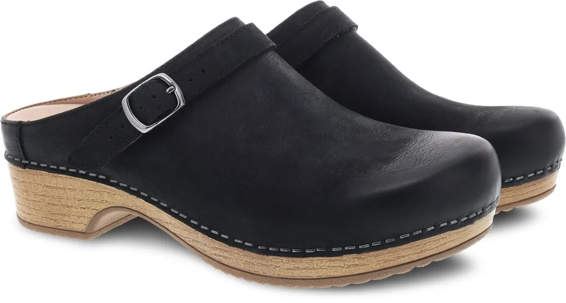 Dansko Black Burnished Nubuck Berry Womens Mules 9421-101600