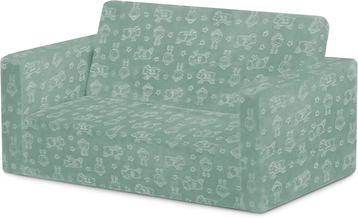 Delta Children Serta Perfect Sleeper Extra Wide Convertible Sofa to Lounger - Comfy 2-in-1 Flip Open Couch/Sleeper for Kids, Sage