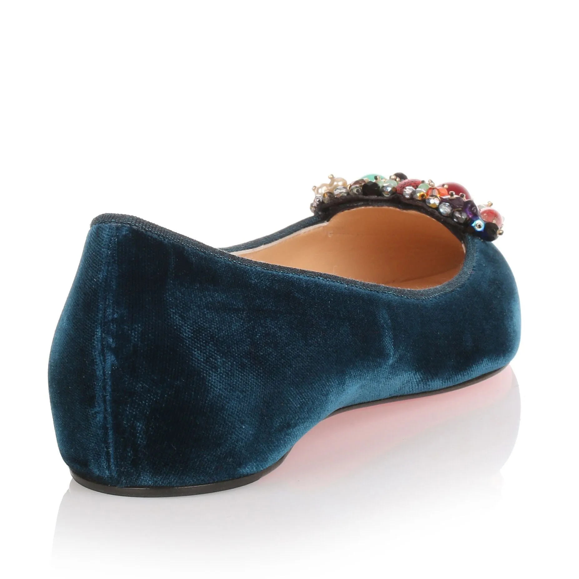Diva Cora petrol velvet flat