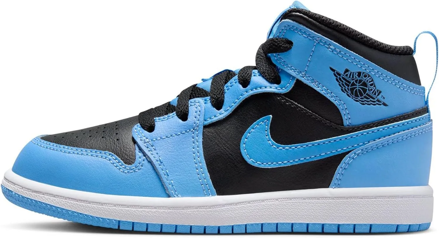[DQ8424-401] Preschool Air Jordan RETRO 1 MID 'UNIVERSITY BLUE BLACK (PS)'