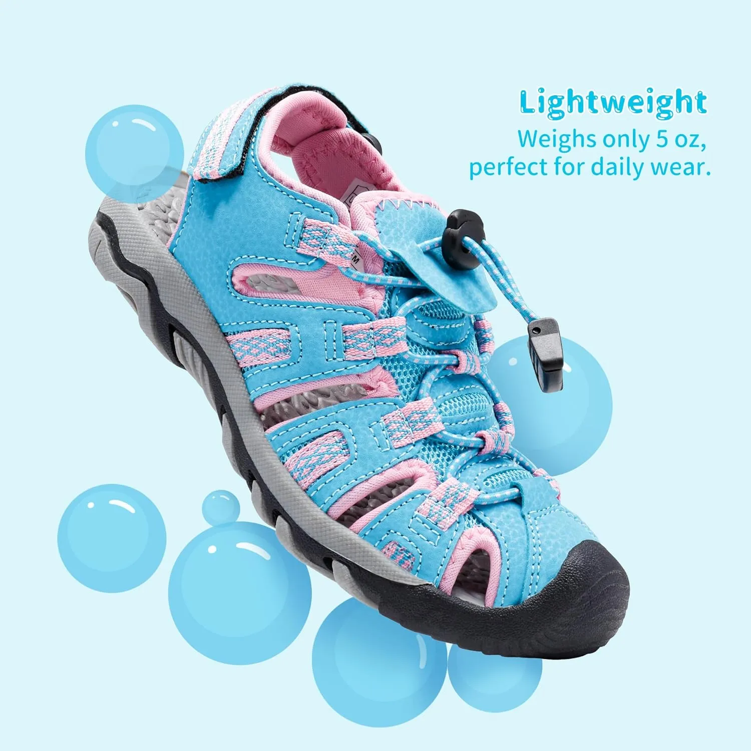 DREAM PAIRS Boys Girls Summer Outdoor Athletic Sport Sandals Walking Hiking Hook and Loop Adjustable Multicolor for Toddler/Little/Big Kids