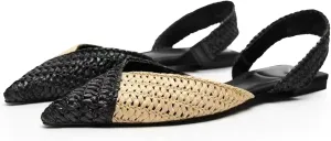 DREAMCIA Slingback Flats for Women Pointed Toe Flats Slip On Casual Office Shoes for Women Braided 7