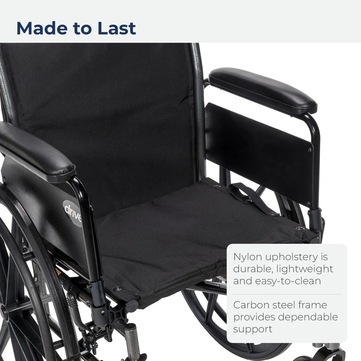 Drive Medical Cruiser III Light Weight Wheelchair with Various Flip Back Arm Styles and Front Rigging Options, Flip Back Removable Full Arms/Swing away Footrests, Black, 20 Inch