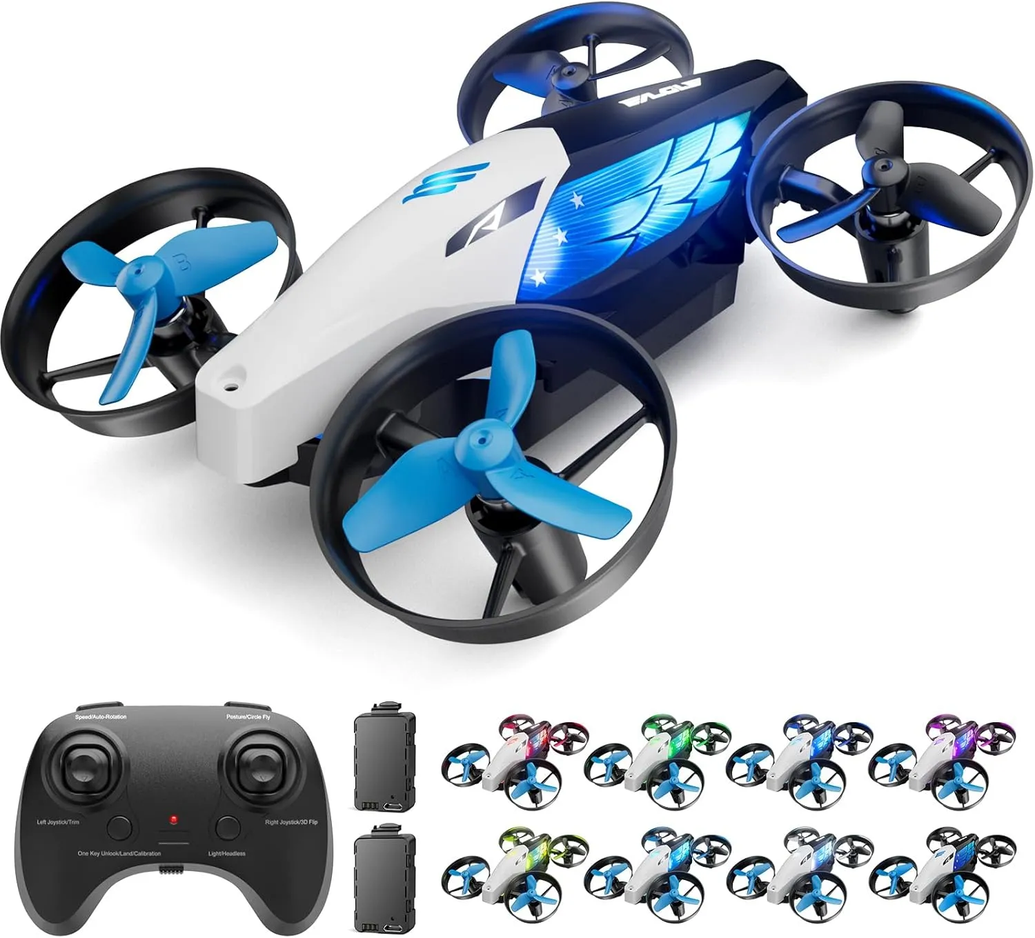 Drones for Kids 8-12 Mini Drone for Age 10-15 Boys Small Micro Indoor Nano RC Quadcopter,2-in-1 Remote Control Toy with 7 2Light Modes,5Flying Postures,Land Mode,Auto rotation,Circle Fly,Altitude Hold