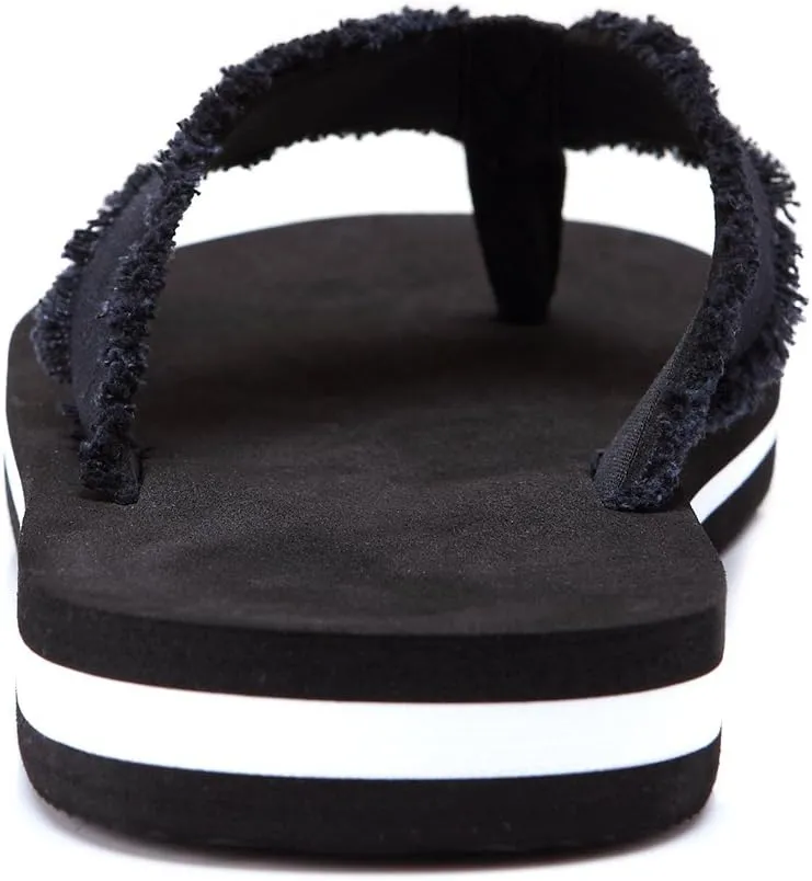 DWG Men's Soft Flip-Flop Sandals, Light Weight, Shock Proof, Non-Slip, Wide Sole, Canvas Strap, Comfort Thong Slippers for Indoor and Outdoor Beach,Size 8.5-14