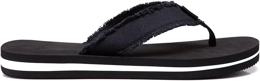 DWG Men's Soft Flip-Flop Sandals, Light Weight, Shock Proof, Non-Slip, Wide Sole, Canvas Strap, Comfort Thong Slippers for Indoor and Outdoor Beach,Size 8.5-14