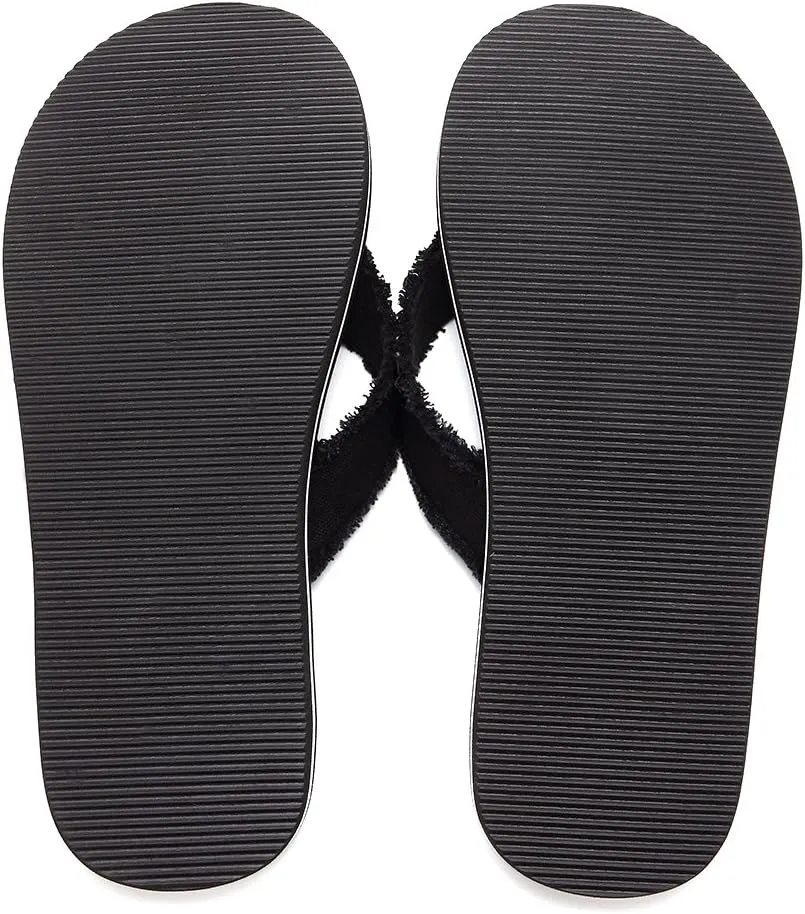 DWG Men's Soft Flip-Flop Sandals, Light Weight, Shock Proof, Non-Slip, Wide Sole, Canvas Strap, Comfort Thong Slippers for Indoor and Outdoor Beach,Size 8.5-14