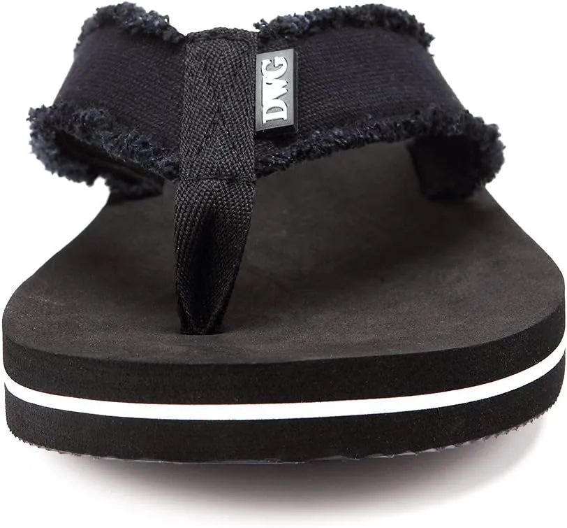DWG Men's Soft Flip-Flop Sandals, Light Weight, Shock Proof, Non-Slip, Wide Sole, Canvas Strap, Comfort Thong Slippers for Indoor and Outdoor Beach,Size 8.5-14