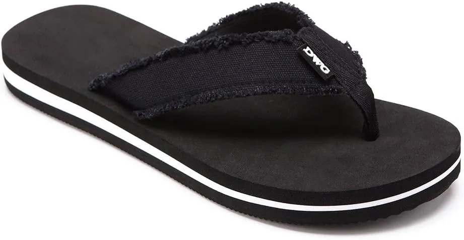 DWG Men's Soft Flip-Flop Sandals, Light Weight, Shock Proof, Non-Slip, Wide Sole, Canvas Strap, Comfort Thong Slippers for Indoor and Outdoor Beach,Size 8.5-14
