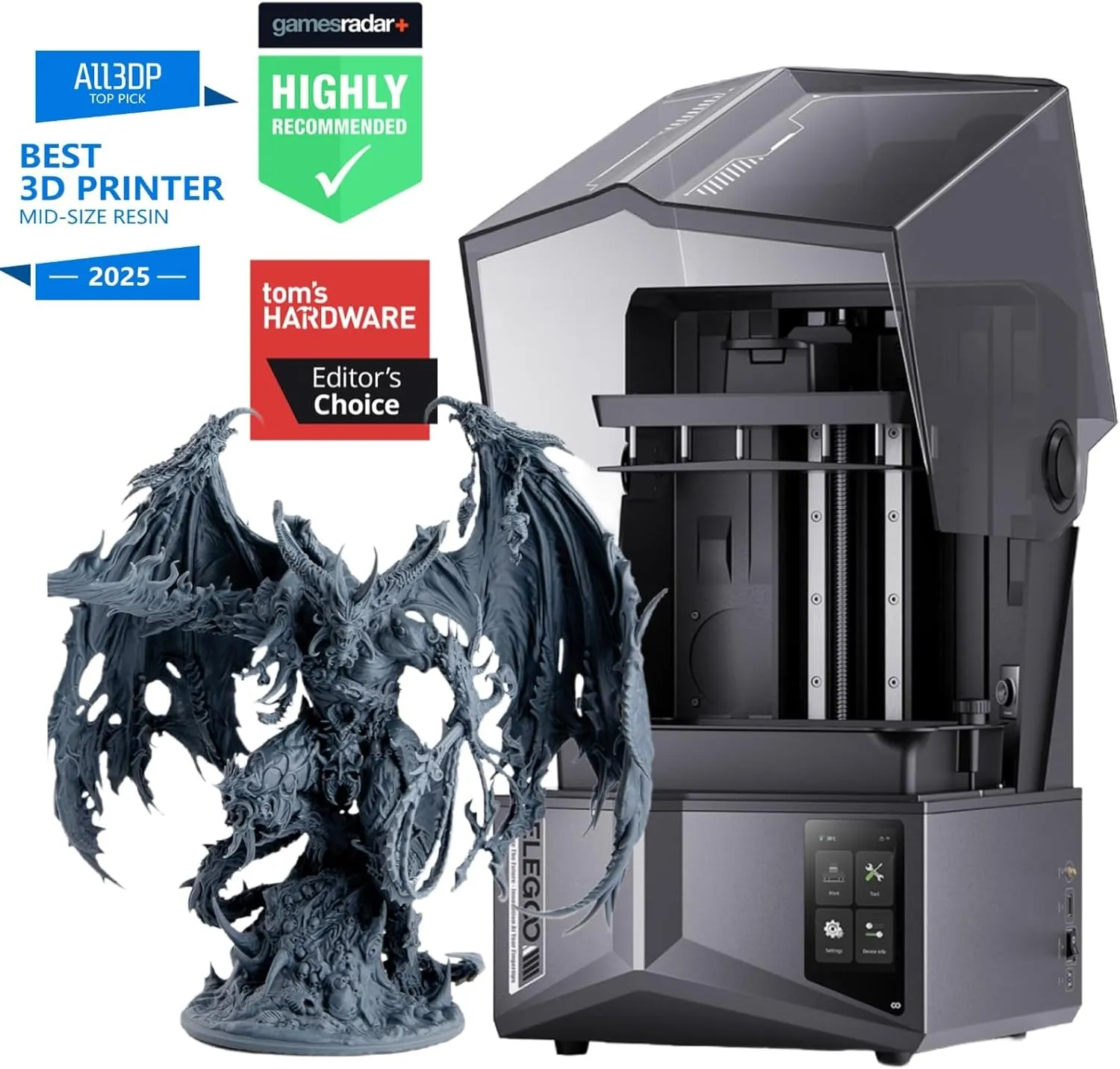 ELEGOO Saturn 4 Ultra 10"12K MSLA 3d Printer, Smart Resin Printer with AI Camera and Mechanical Sensor, 150mm/h Fast Printing, Auto-Leveling, WiFi Cluster Printing, Printing Size 8.62x4.84x8.66 Inches