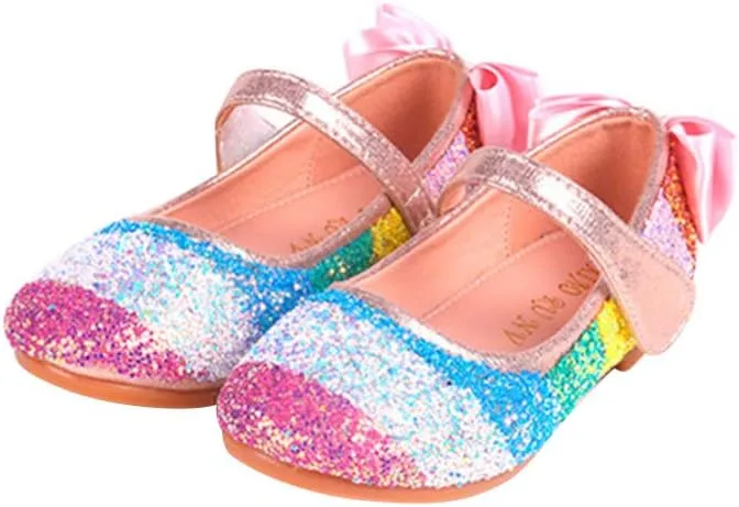 EXCEART 1 Pair Dress Rhinestone Shoes Flat Girl Ballroom Shoes Ballet Flats Yoga Shoes for Dancing Latin Dancing Shoes Girl Ballet Dance Shoes Pocket Birthday Present Girl Child Pink