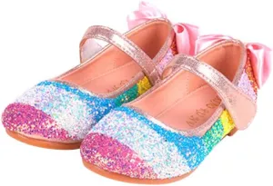 EXCEART 1 Pair Dress Rhinestone Shoes Flat Girl Ballroom Shoes Ballet Flats Yoga Shoes for Dancing Latin Dancing Shoes Girl Ballet Dance Shoes Pocket Birthday Present Girl Child Pink