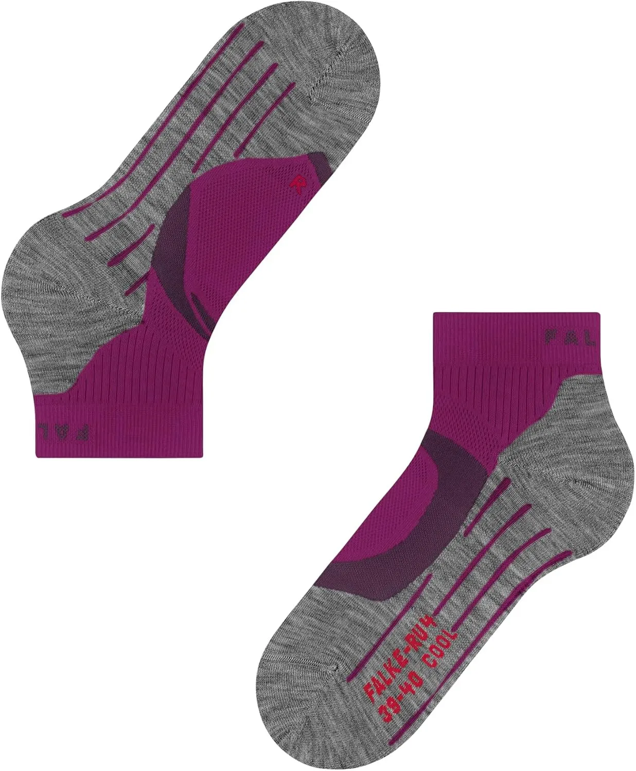 FALKE Womens Running 4 Cool Short Socks - White/Neon Red