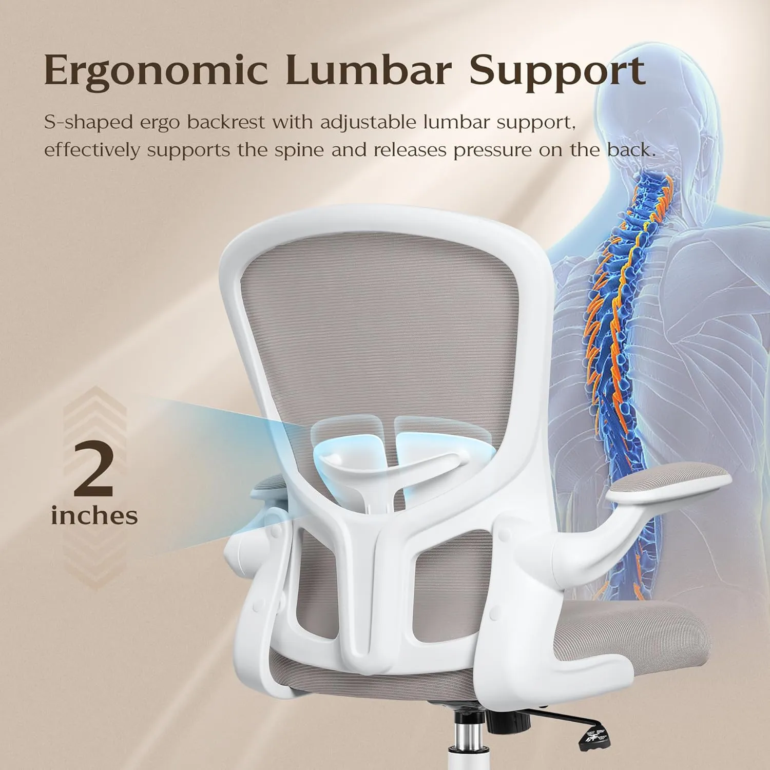 FelixKing Office Chair, Ergonomic Desk Chairs with Wheels Home Mesh Chair Adjustable Lumbar Support and Height, Ergo Chair for Working Gaming Use (Gray)