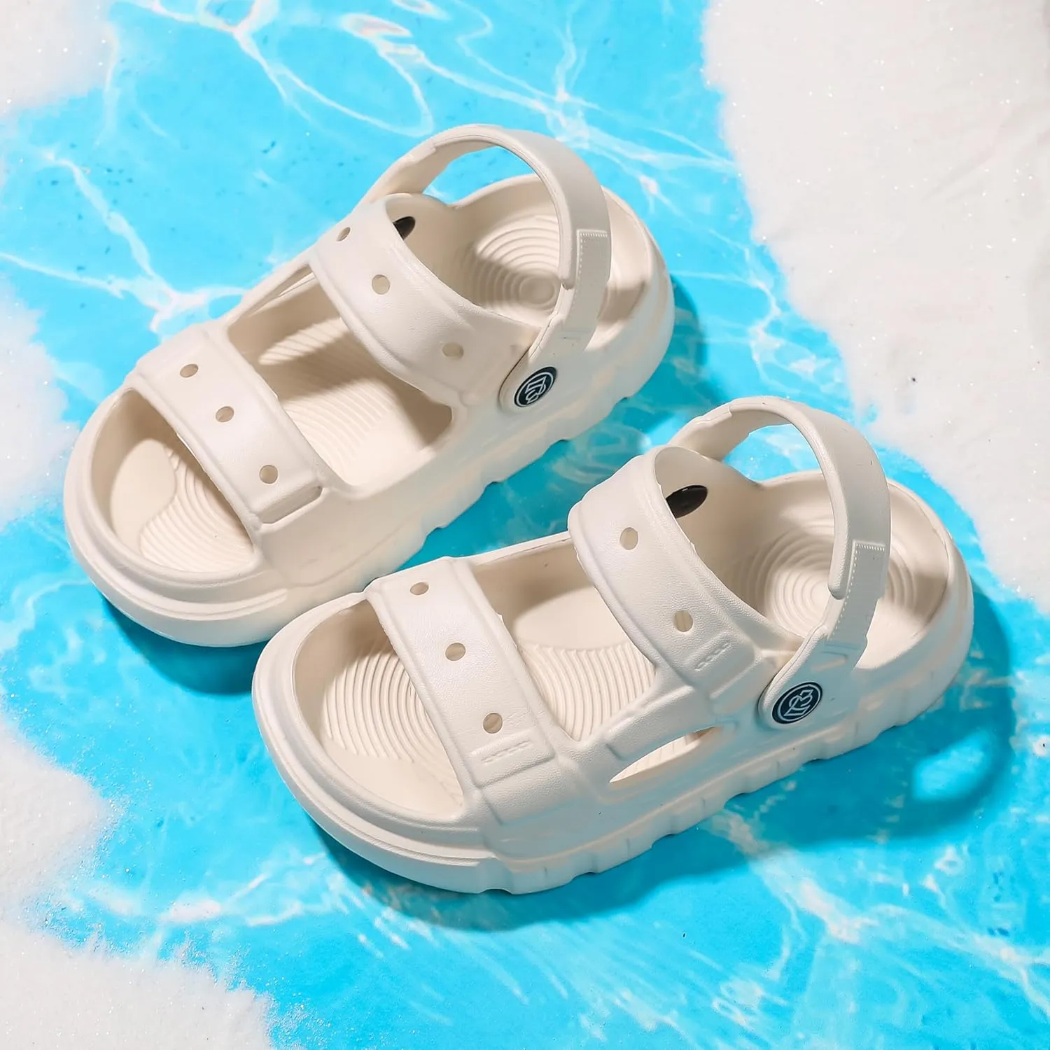 Femizee Kids 2-in-1 Sandals and Slides for Boys & Girls Lightweight Waterproof Slip-On Sandals Summer Water Shoes for Beach Pool Garden Play