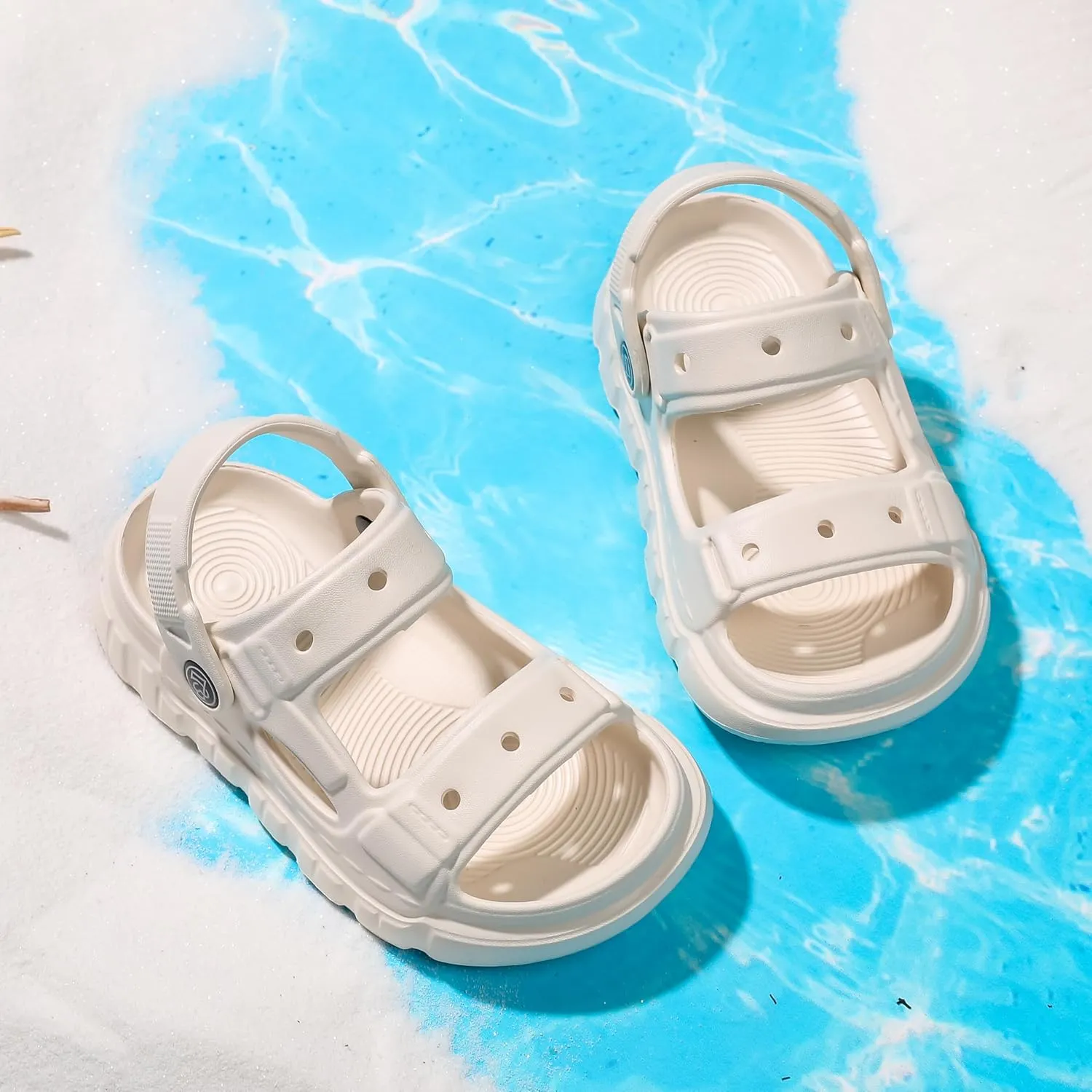 Femizee Kids 2-in-1 Sandals and Slides for Boys & Girls Lightweight Waterproof Slip-On Sandals Summer Water Shoes for Beach Pool Garden Play